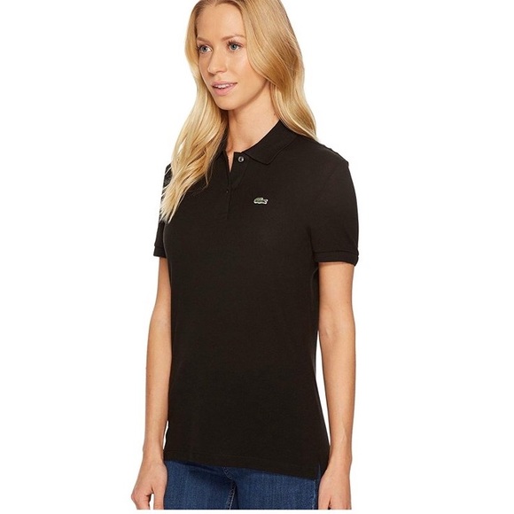 Lacoste Short Sleeve Two-Button Classic Fit Pique Polo Black Sz XL - Picture 2 of 8